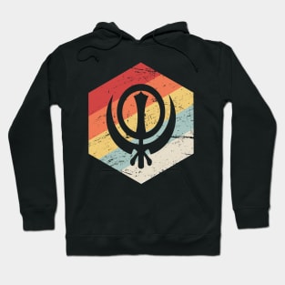 Retro 70s Sikh Khanda Icon Hoodie